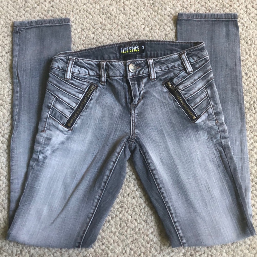 Blue Spice Off Gray Skinny Jeans